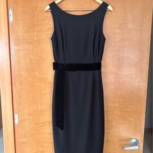 Dolce & Gabbana black virgin wool dress with velvet bow